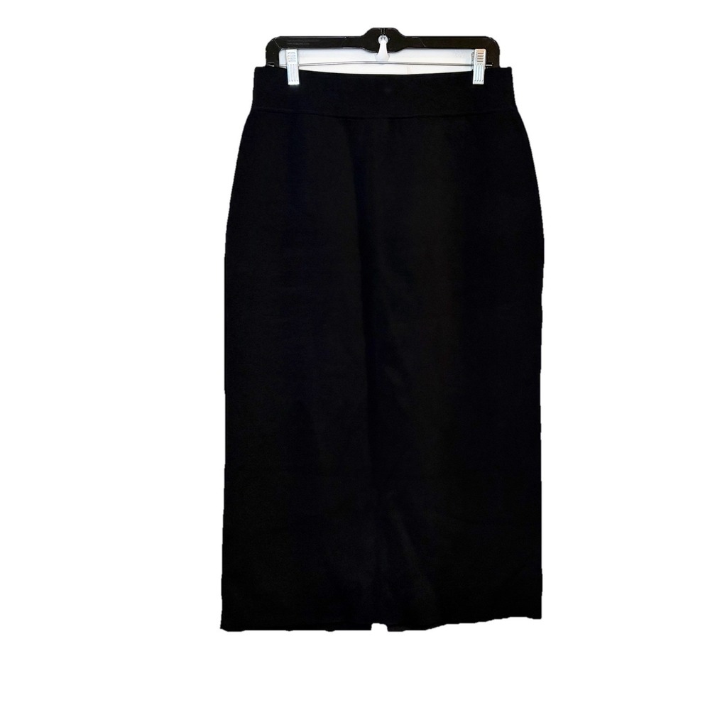 Me and Em Double Face Knitted Column Skirt High Waisted Black‎ Midi US 8 NEW